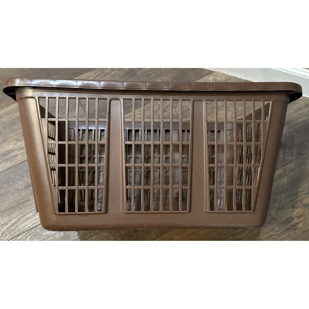 Rubbermaid Brown Laundry Basket Vintage 2885 Rectangle Clothes 22x16x11